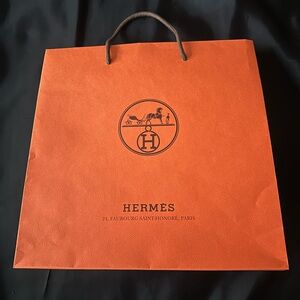 Hermes Large Shopping Bag with Ribbon 16 x 18 x 7